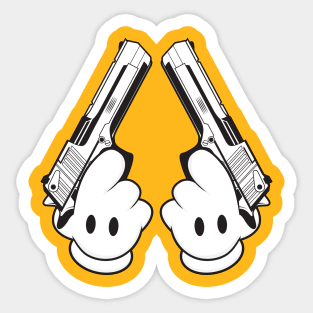 Toon Hand-Guns Sticker